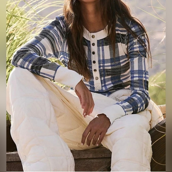 Free People Rally Plaid Ribbed - Picture 1 of 8
